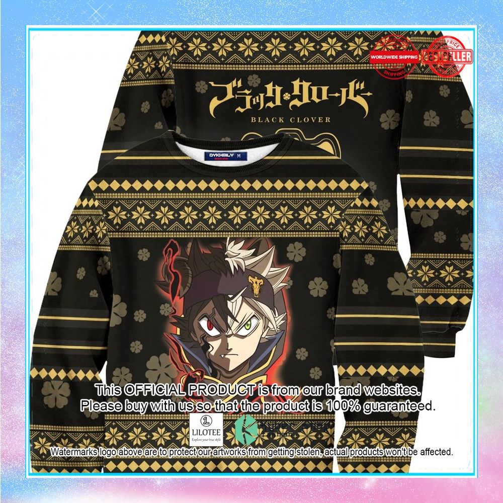 black clover christmas ugly sweater 1 195
