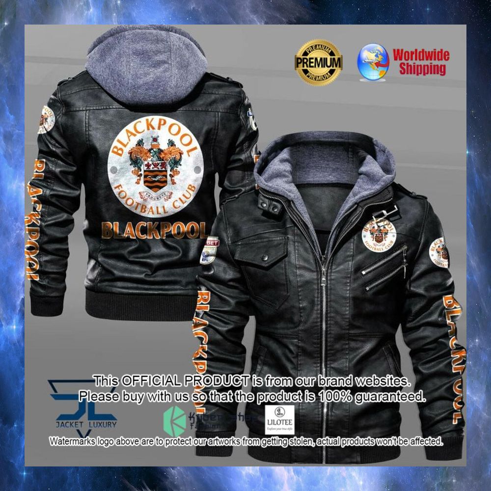 blackpool f c leather jacket 1 665