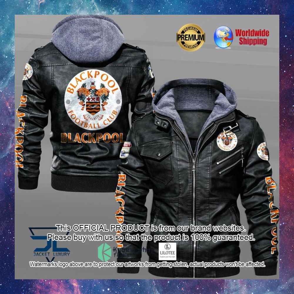 blackpool f c leather jacket 1 667