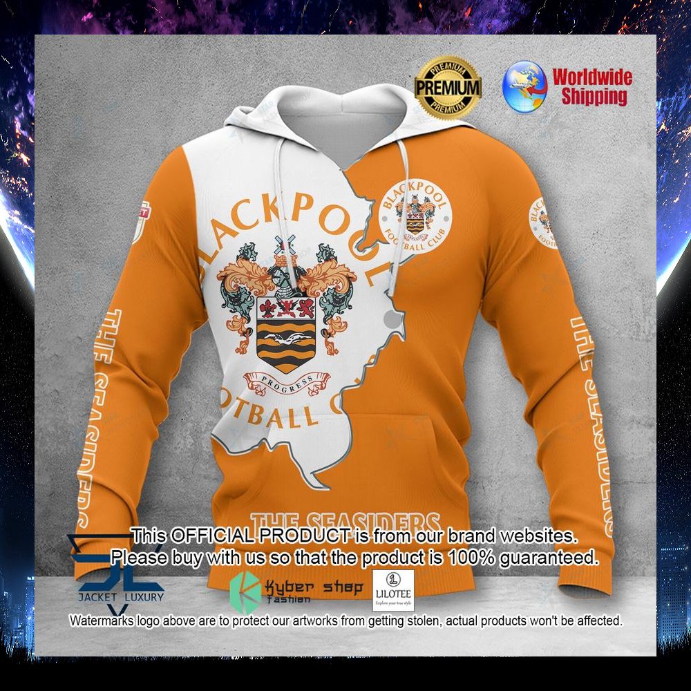 blackpool f c orange white 3d hoodie shirt 1 829