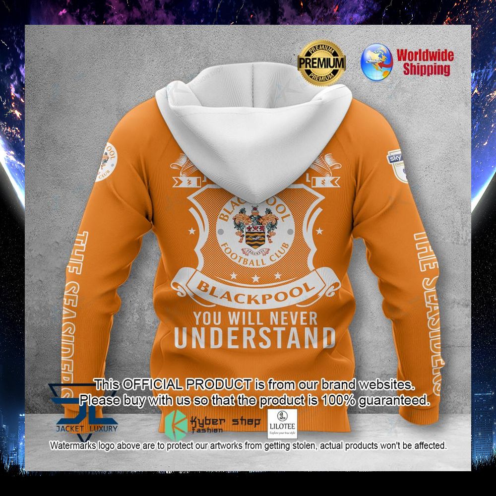 blackpool f c orange white 3d hoodie shirt 2 828