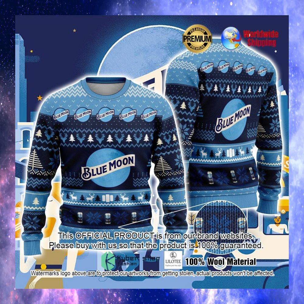 blue moon beer navy blue sweater 1 260