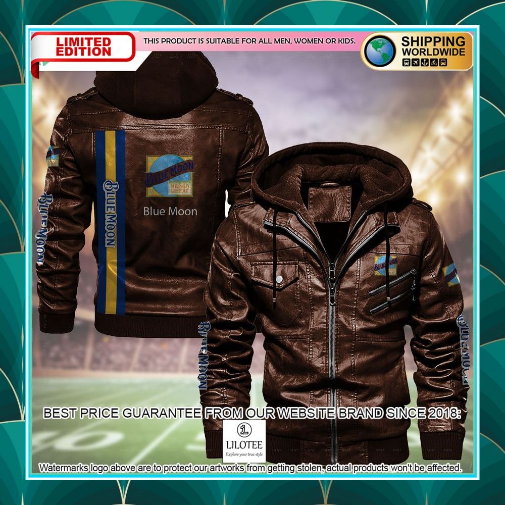 blue moon mango wheat beer leather jacket 1 332