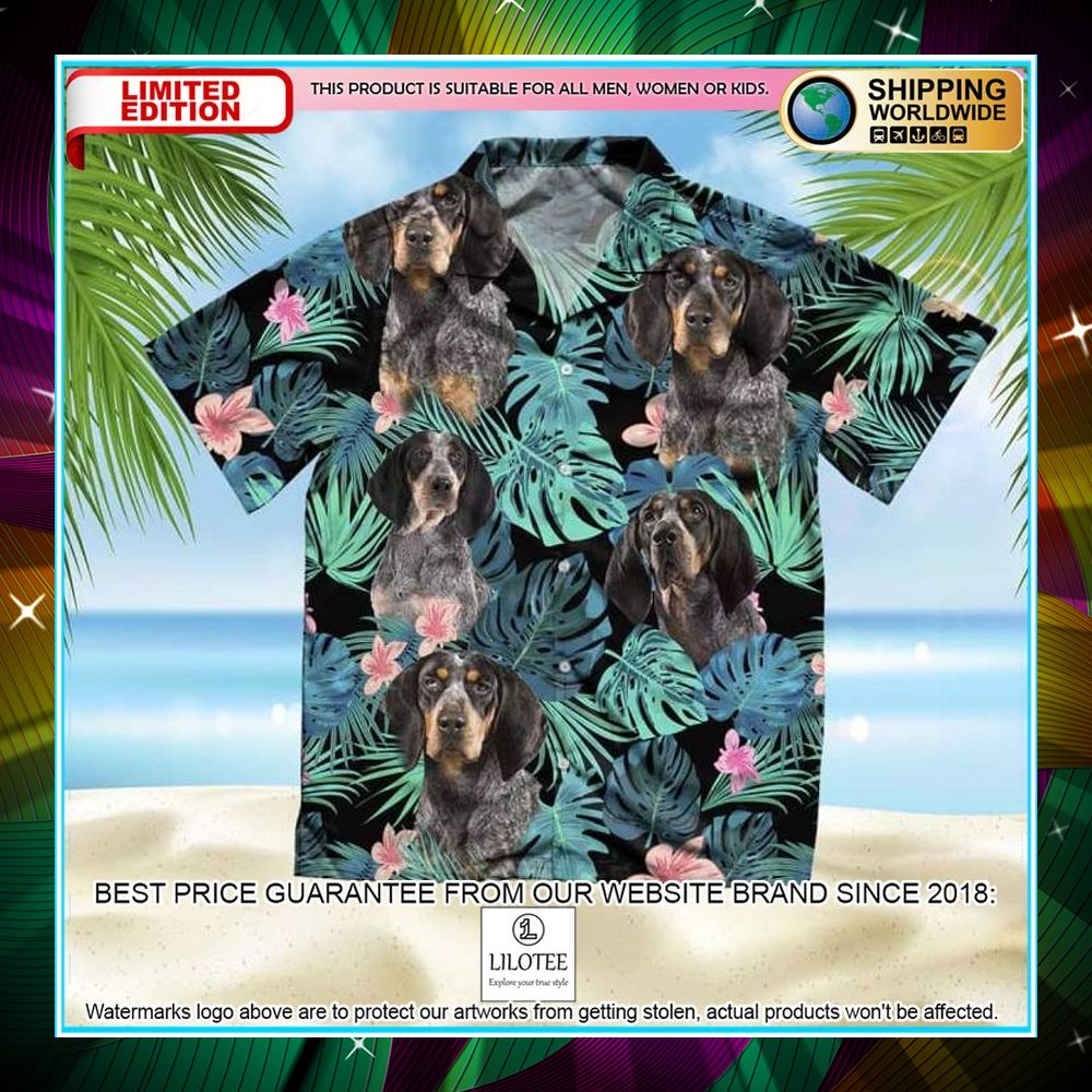 bluetick coonhound summer leaves hawaiian shirt 1 604