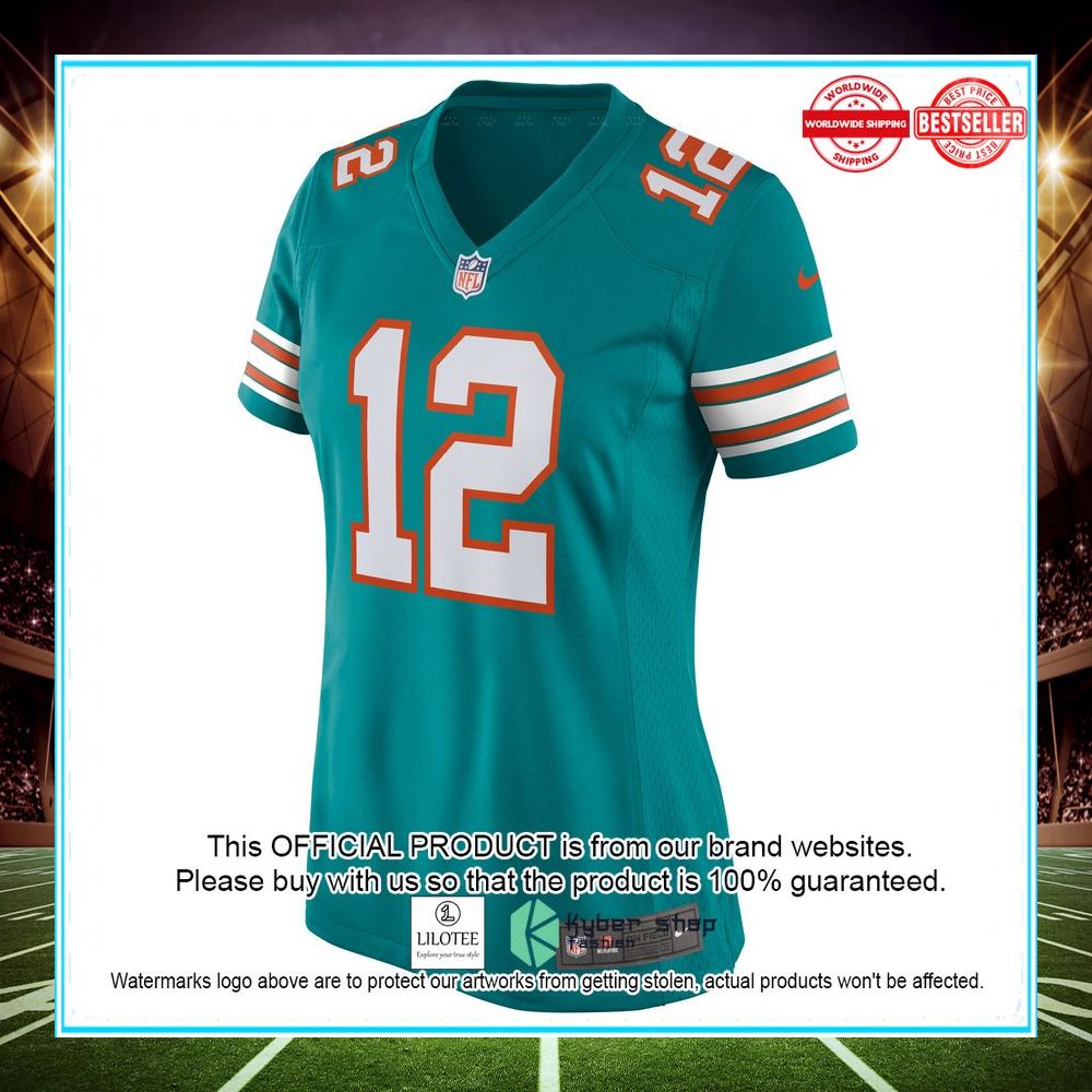 bob griese miami dolphins nike womens retired player aqua football jersey 2 356