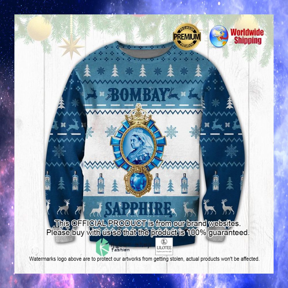 bombay sapphire white blue sweater 1 497