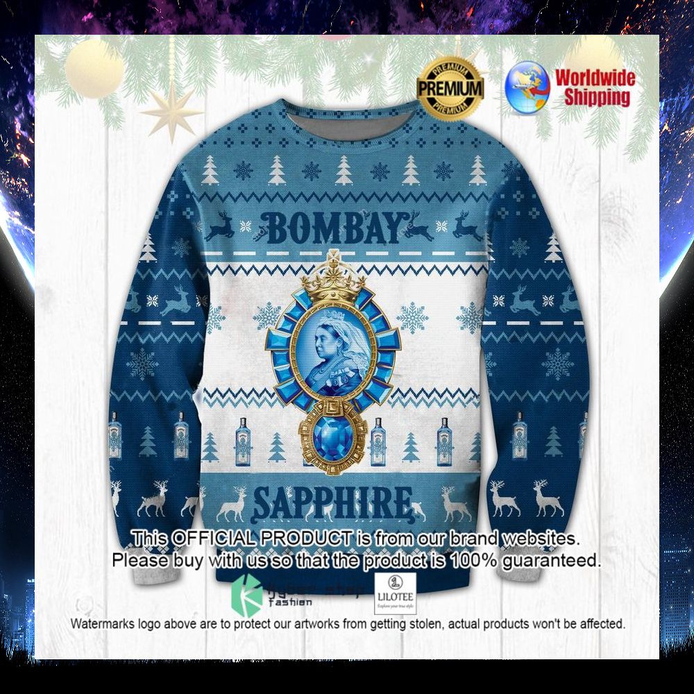bombay sapphire white blue sweater 1 880