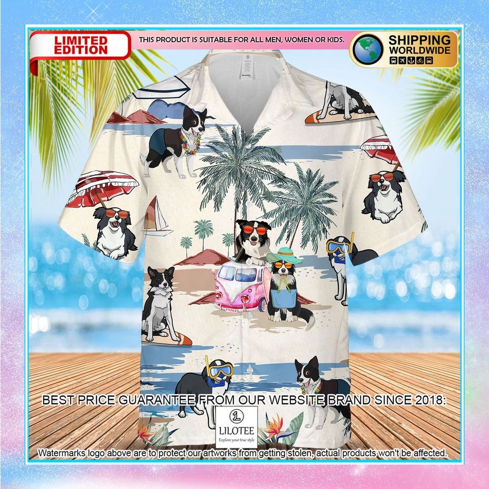 border collie summer beach hawaiian shirt 1 933