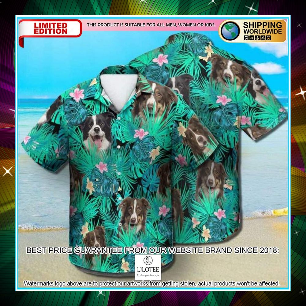 border collie summer leaves hawaiian shirt 1 186