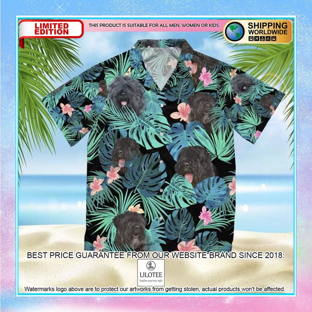 bouvier des flandres summer leaves black hawaiian shirt 1 994