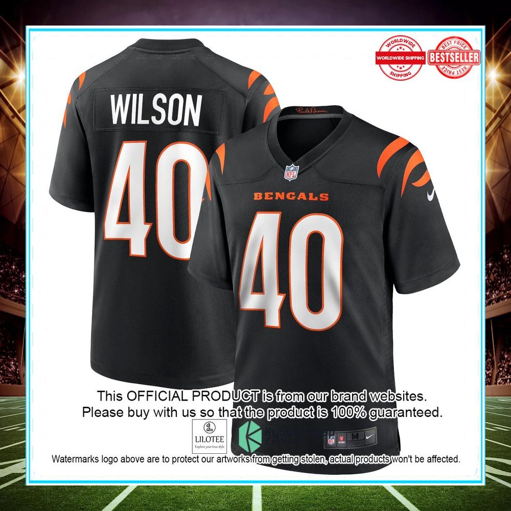 brandon wilson cincinnati bengals nike game black football jersey 1 963