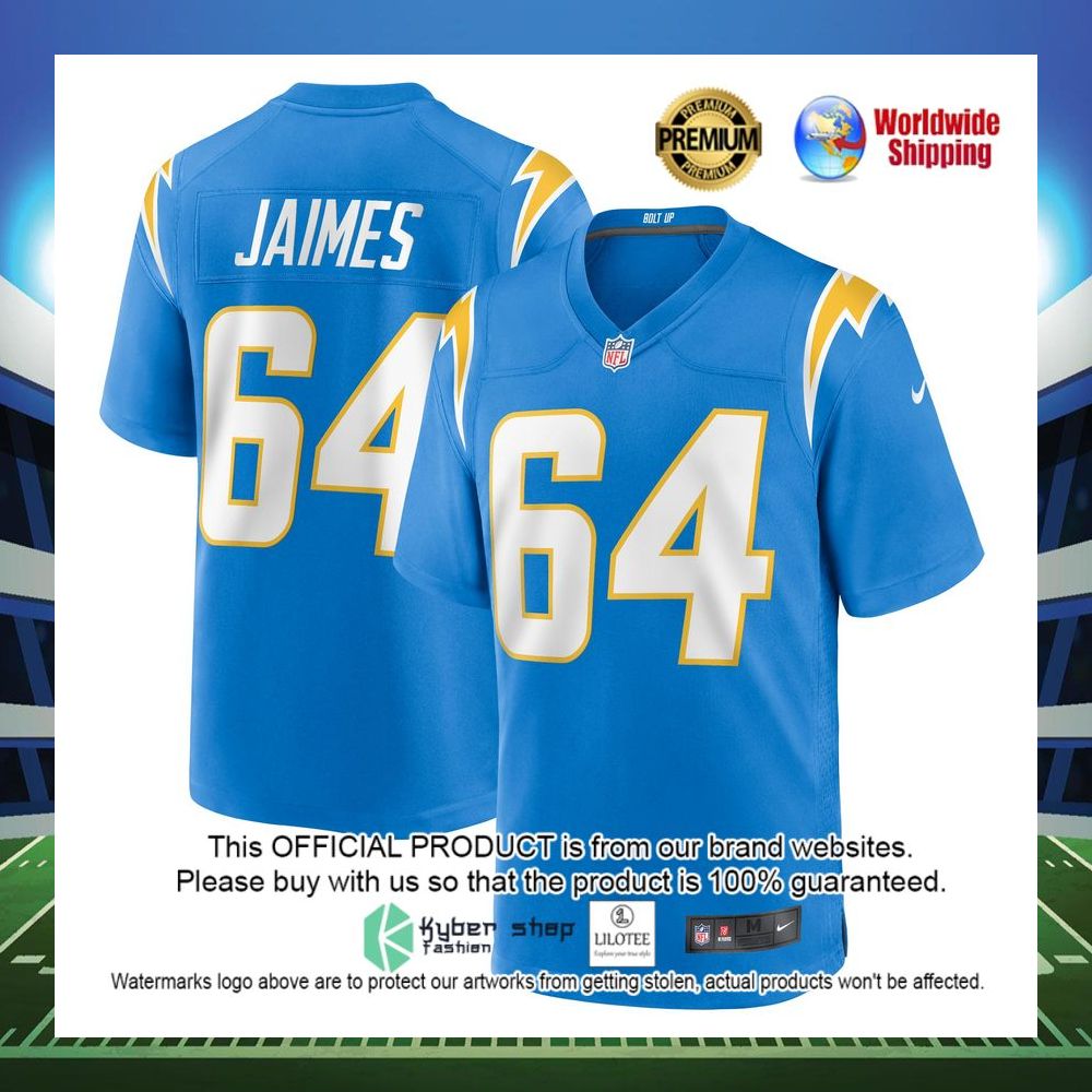 brenden jaimes los angeles chargers nike game powder blue football jersey 1 330