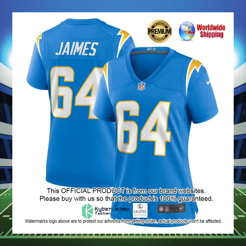 brenden jaimes los angeles chargers nike womens game powder blue football jersey 1 748
