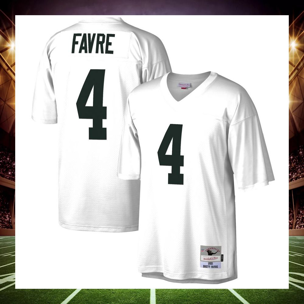 brett favre green bay packers mitchell ness 2001 legacy replica white football jersey 1 908