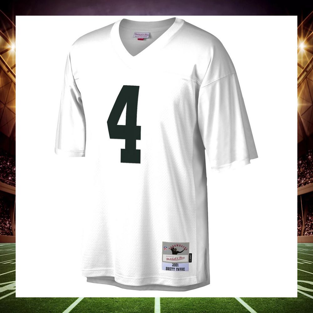 brett favre green bay packers mitchell ness 2001 legacy replica white football jersey 2 291