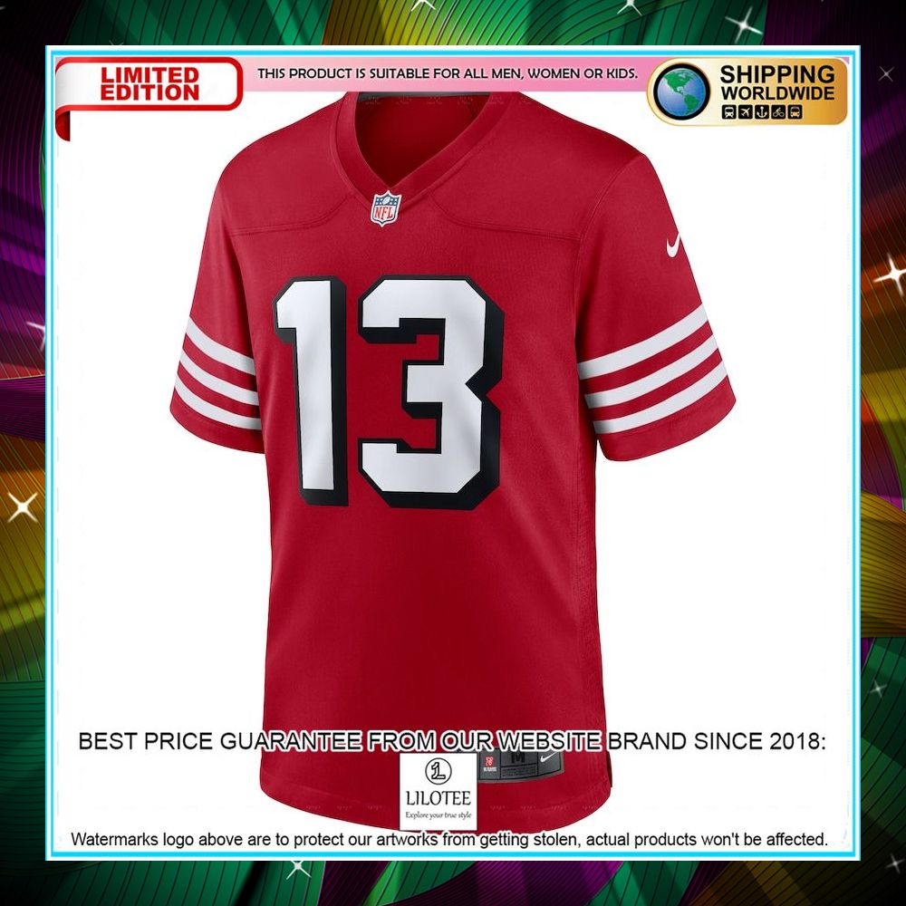 brock purdy san francisco 49ers alternate player scarlet football jersey 2 723