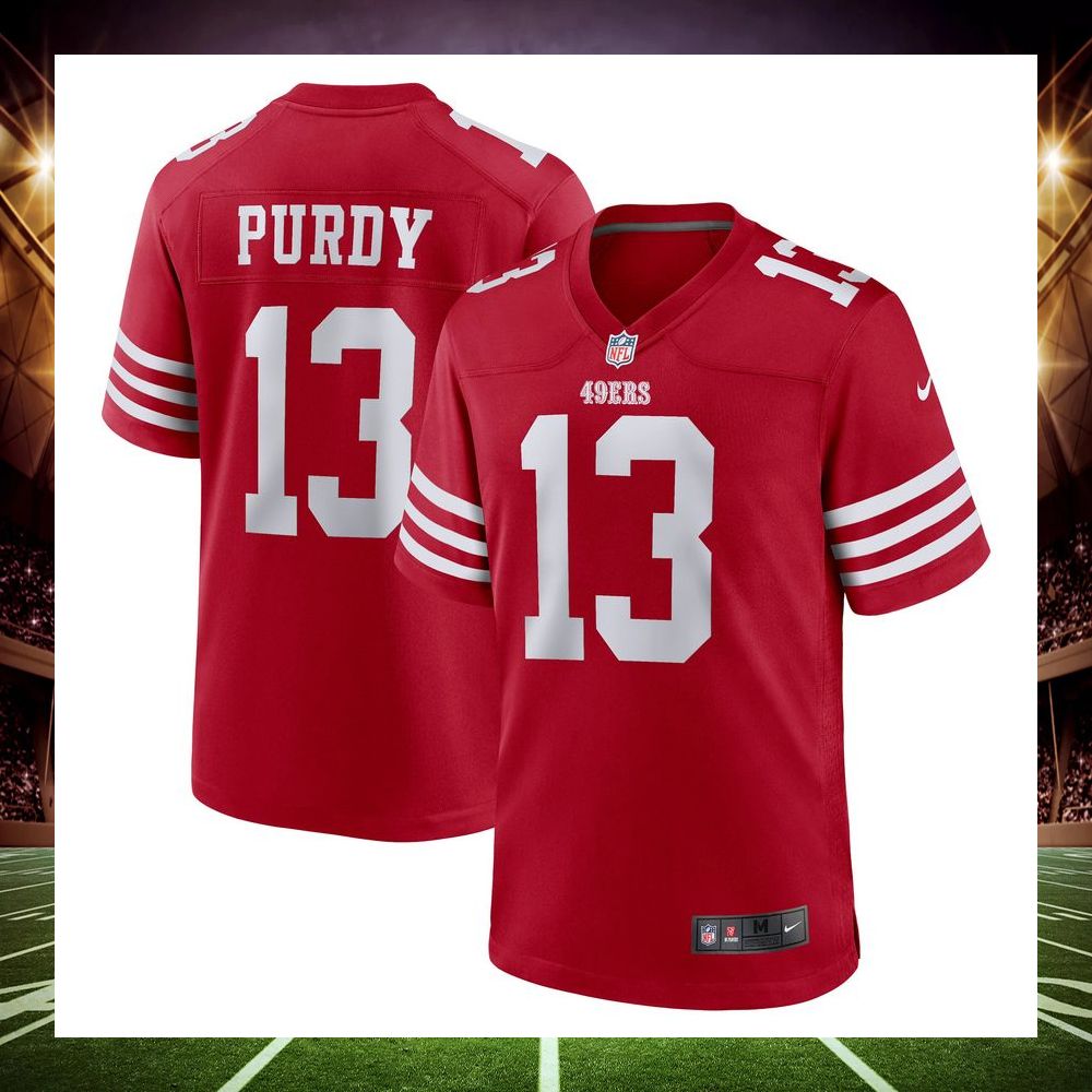 brock purdy san francisco 49ers scarlet football jersey 1 185
