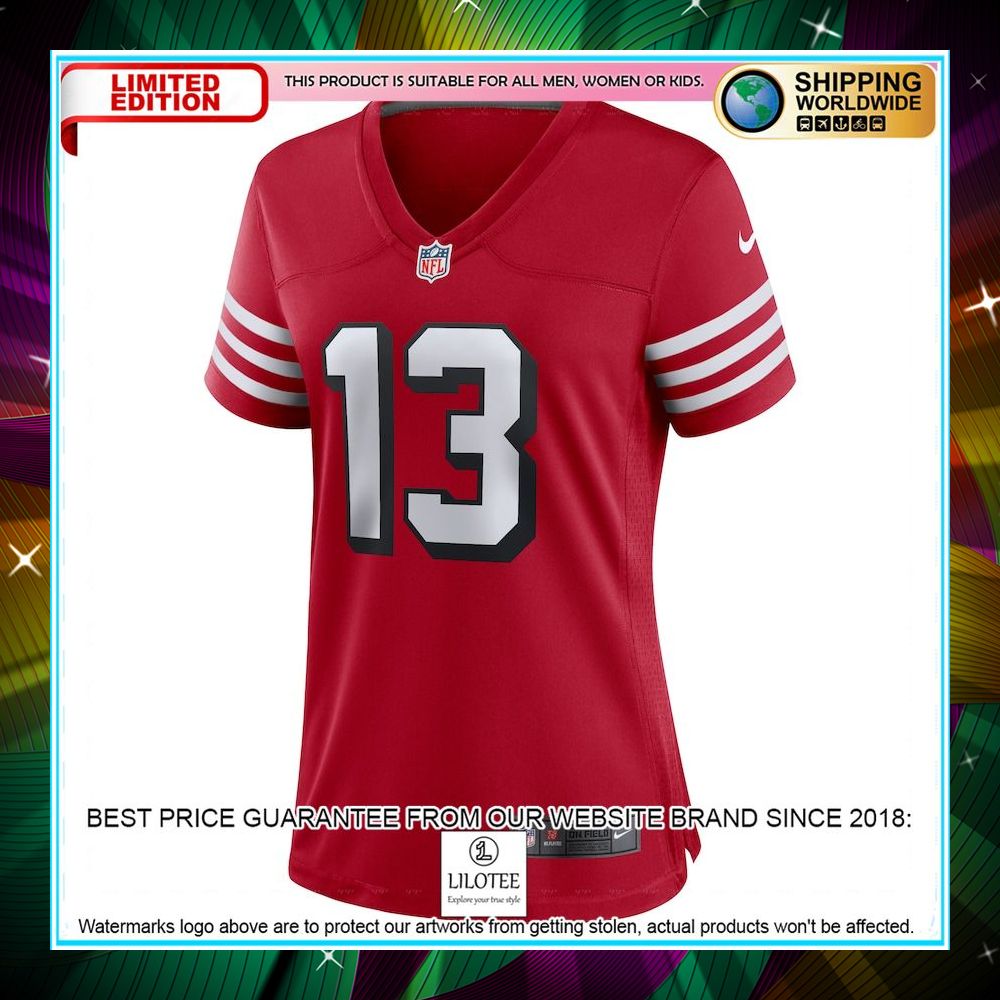 brock purdy san francisco 49ers womens alternate player scarlet football jersey 2 581