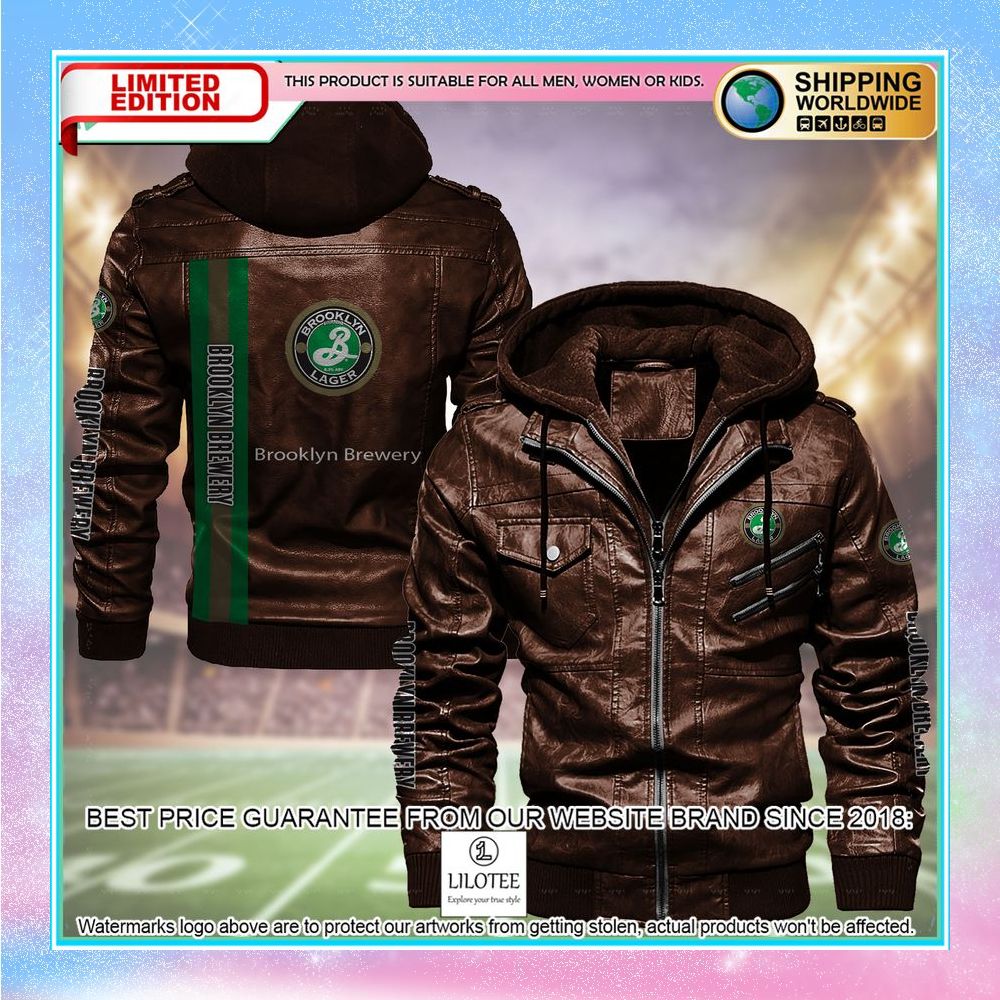 brooklyn brewery leather jacket fleece jacket 1 55