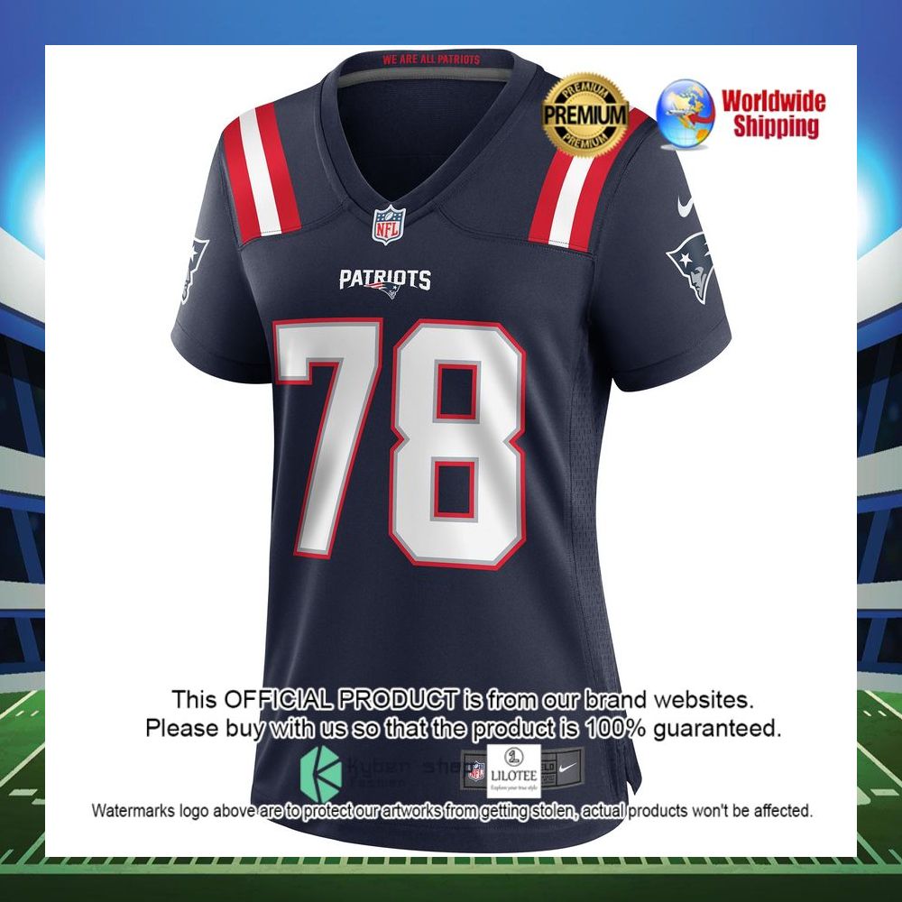 bruce armstrong new england patriots nike womens game retired player navy football jersey 2 946