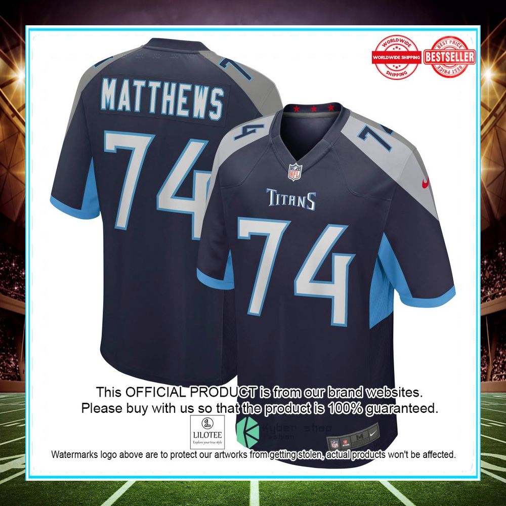 bruce matthews tennessee titans nike retired player navy football jersey 1 463