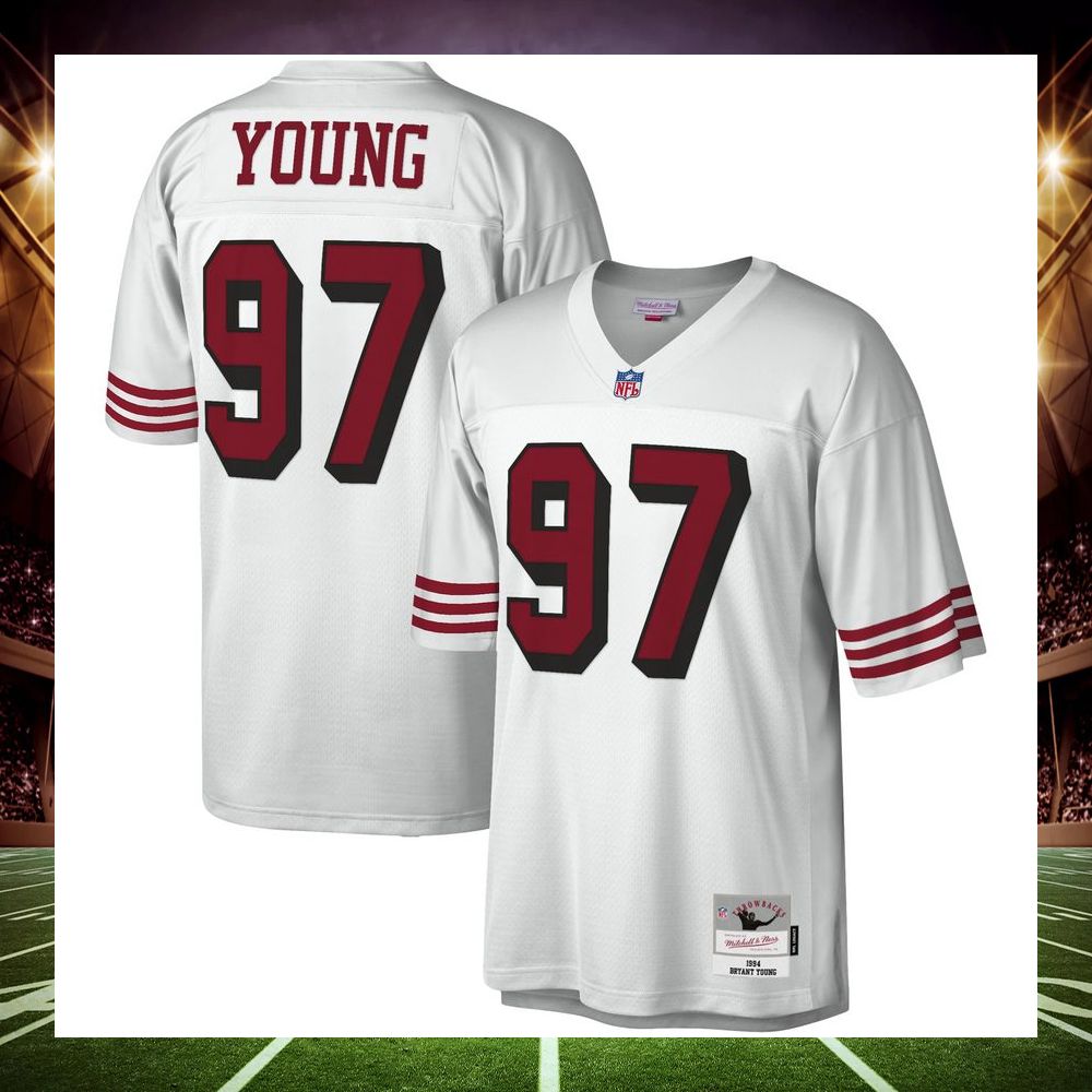 bryant young san francisco 49ers mitchell ness 1994 legacy replica white football jersey 1 343