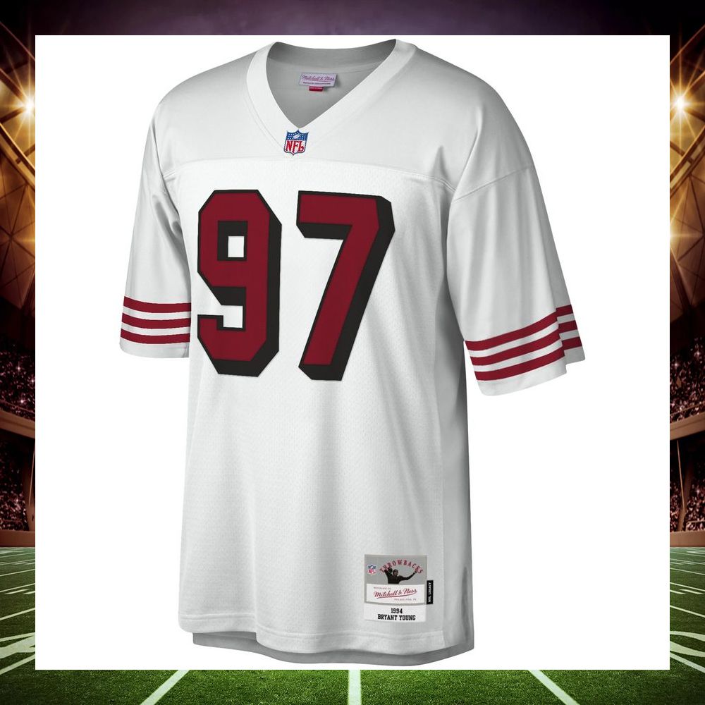 bryant young san francisco 49ers mitchell ness 1994 legacy replica white football jersey 2 701
