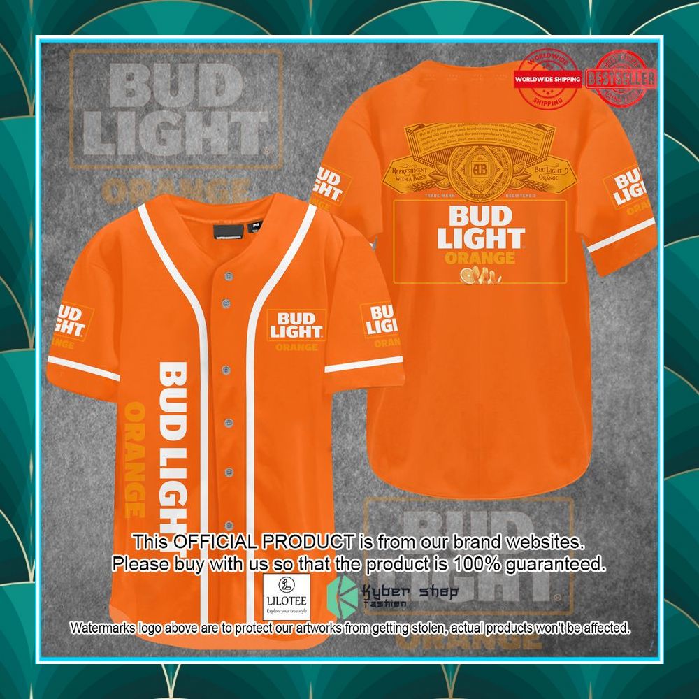 bud light orange baseball jersey 1 544