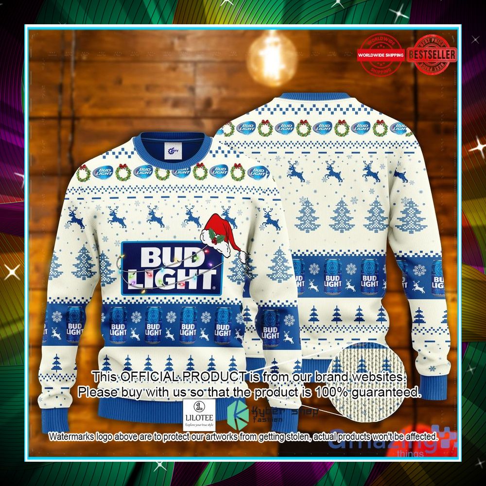 bud light santa ugly christmas sweater 1 917