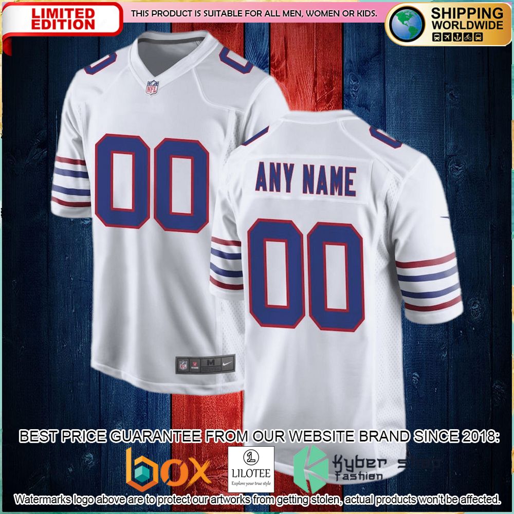 buffalo bills nike alternate custom white football jersey 1 199