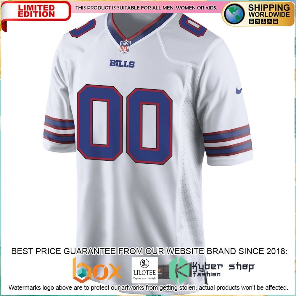 buffalo bills nike custom white football jersey 2 568