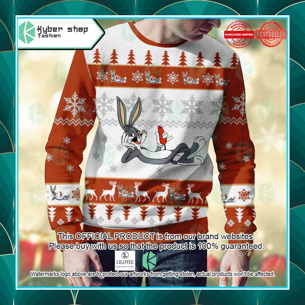 bugs bunny looney tunes christmas sweater 2 875