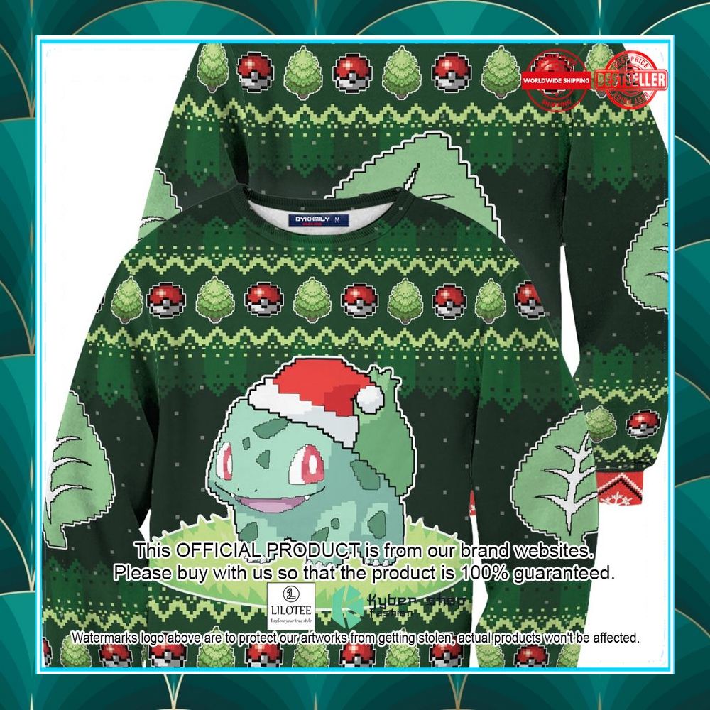 bulbasaur pokemon green christmas sweater 1 555