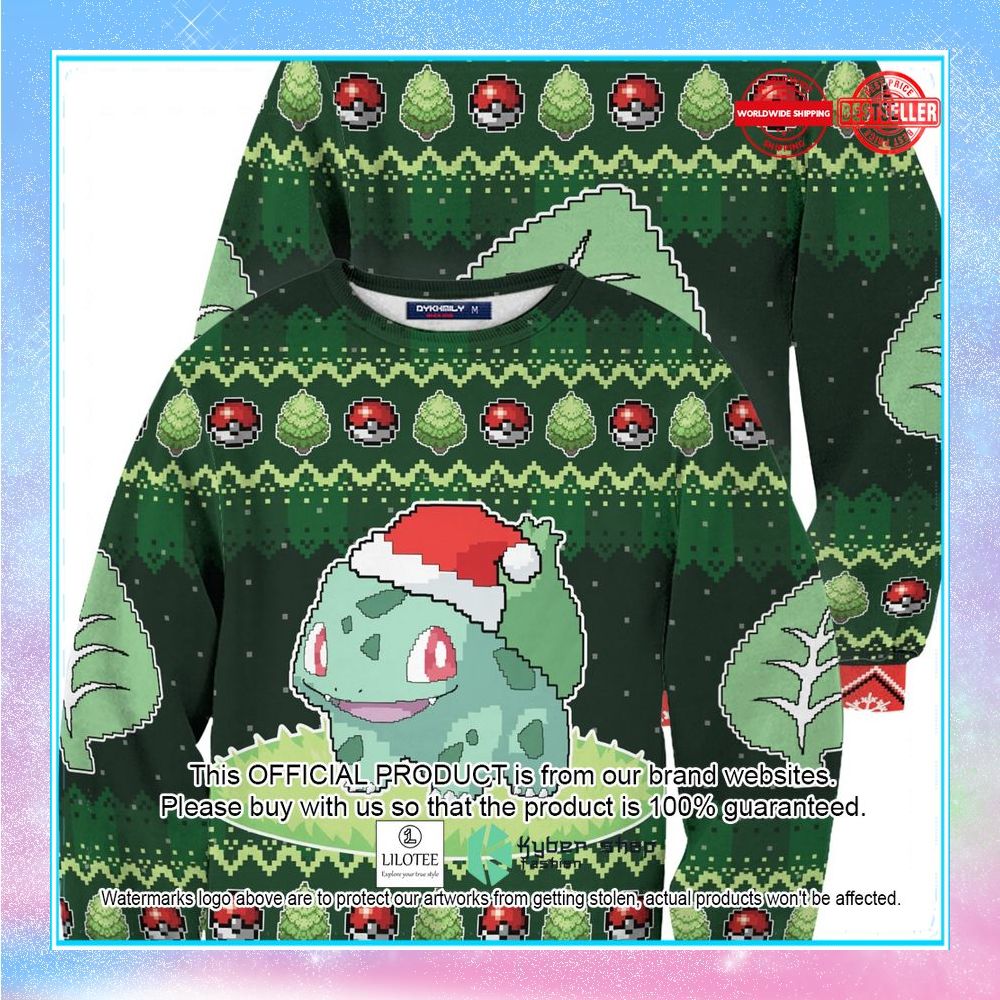 bulbasaur pokemon green christmas sweater 1 812