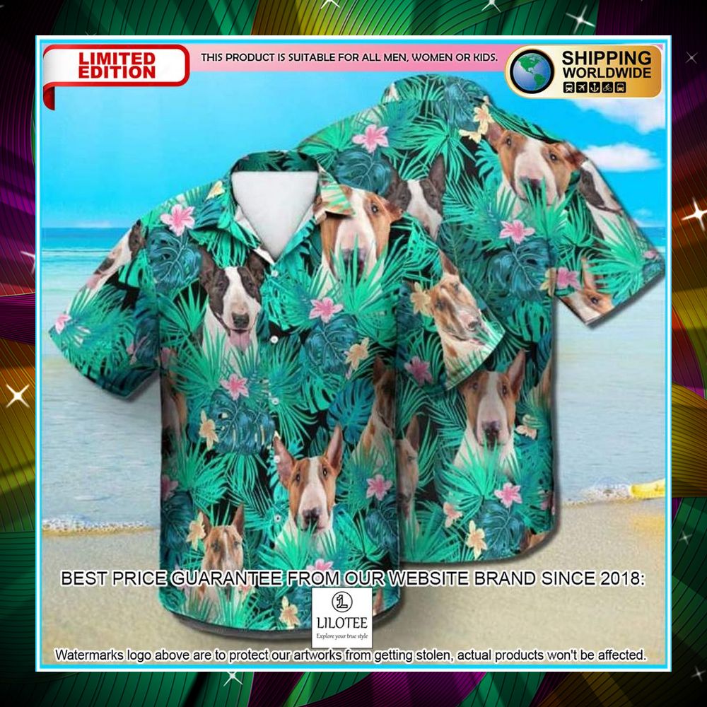 bull terrier summer leaves hawaiian shirt 1 315