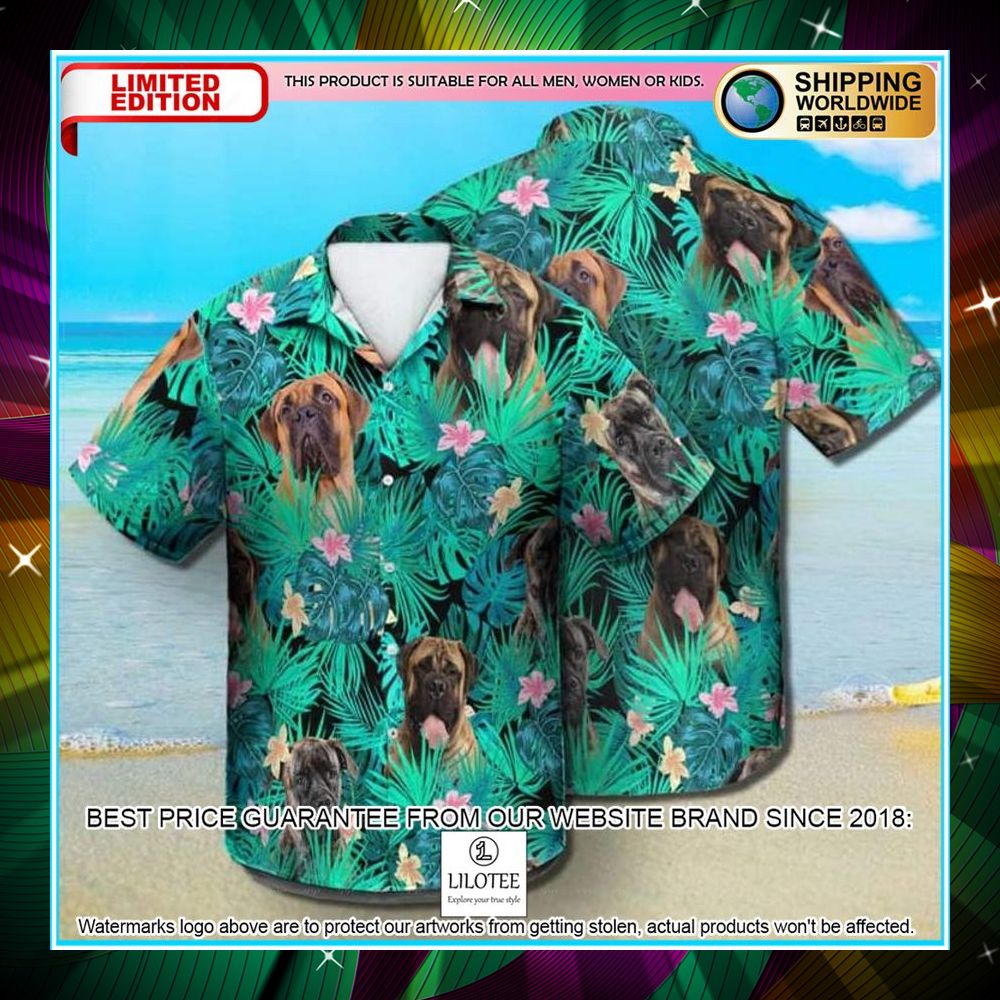 bullmastiff summer leaves hawaiian shirt 1 45