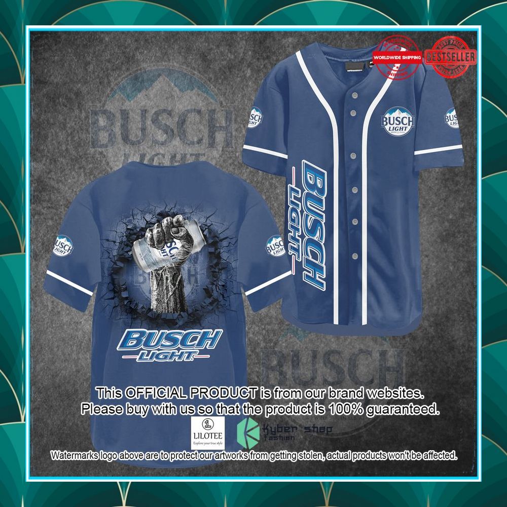 busch light blue baseball jersey 1 288