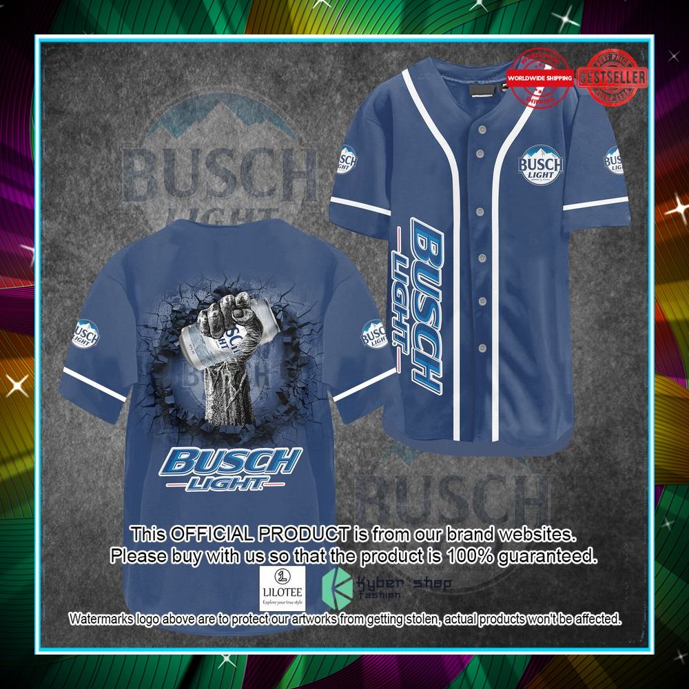 busch light blue baseball jersey 1 785