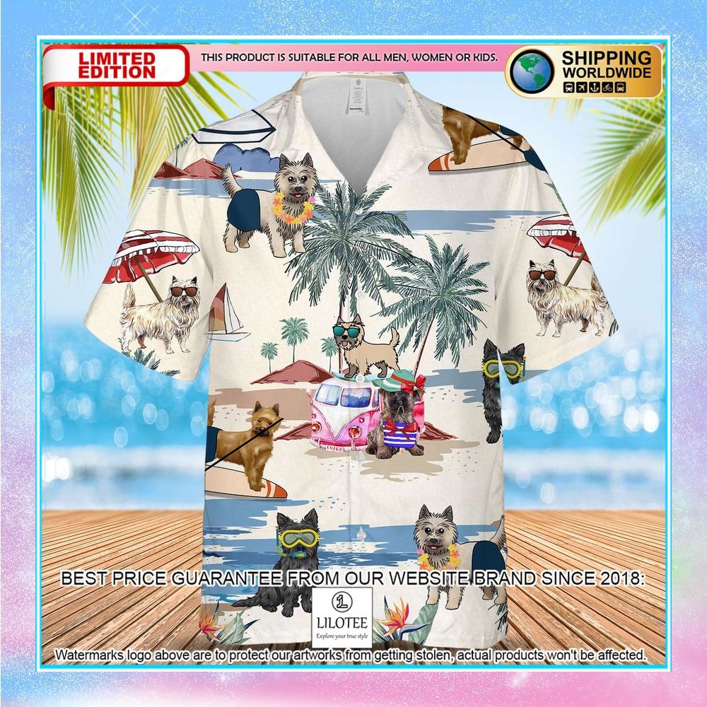 cairn terrier summer beach hawaiian shirt 1 356