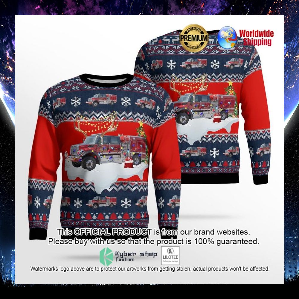 california paradise fire department ugly sweater 1 66