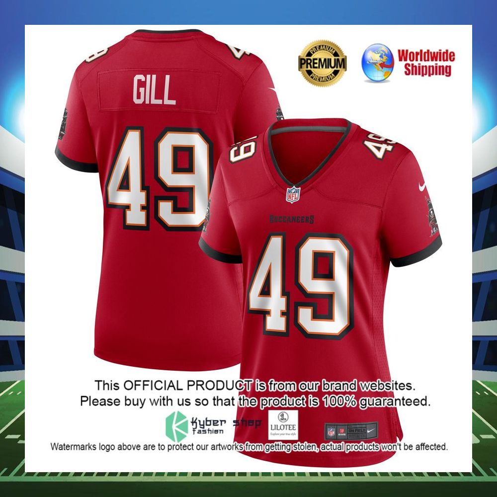 cam gill tampa bay buccaneers nike womens game red football jersey 1 971