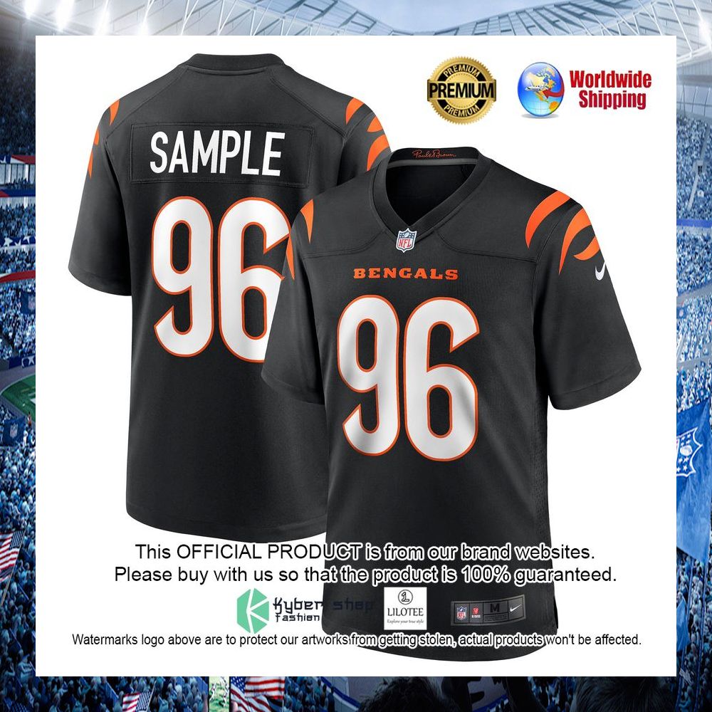 cam sample cincinnati bengals nike black football jersey 1 819