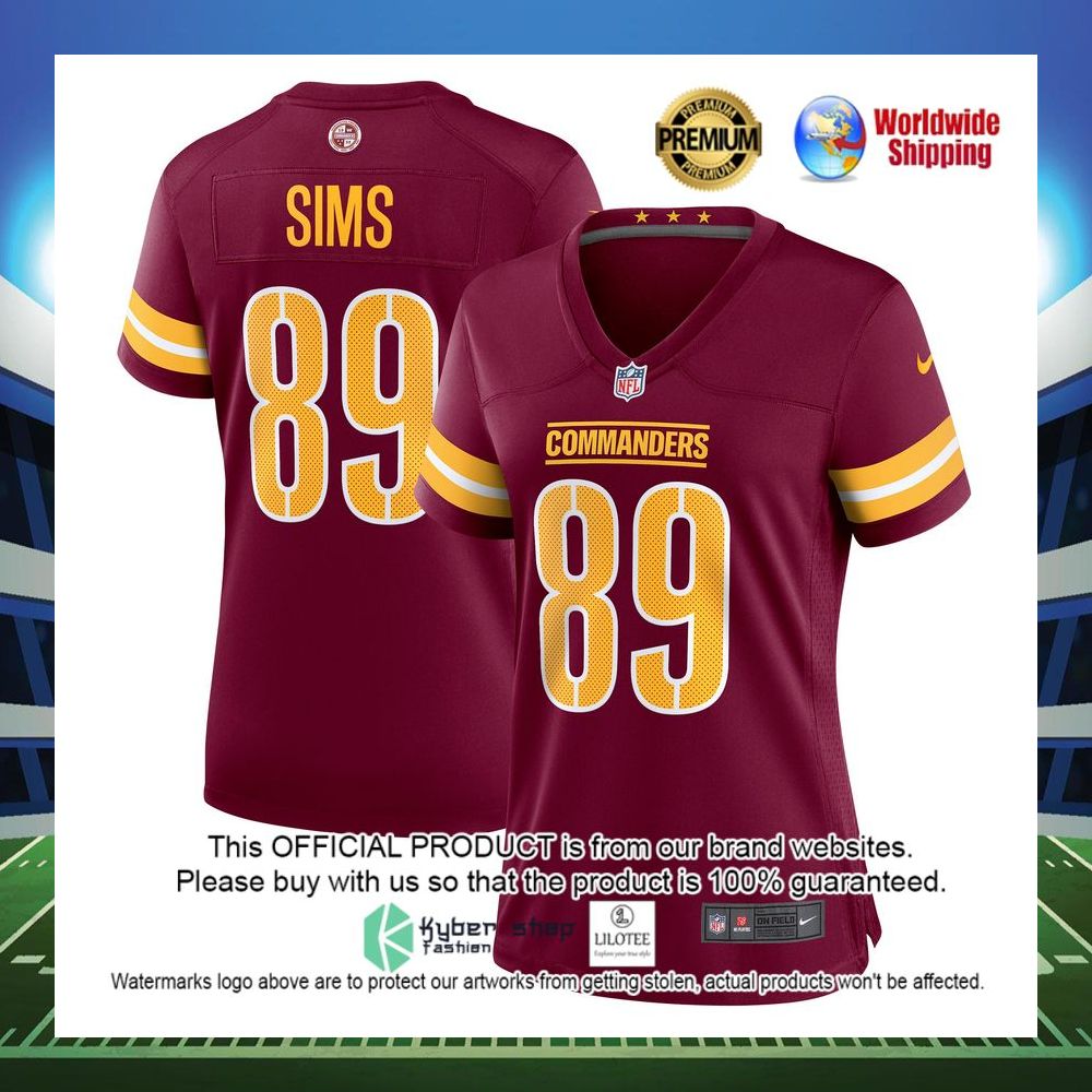 cam sims washington commanders nike womens game burgundy football jersey 1 498