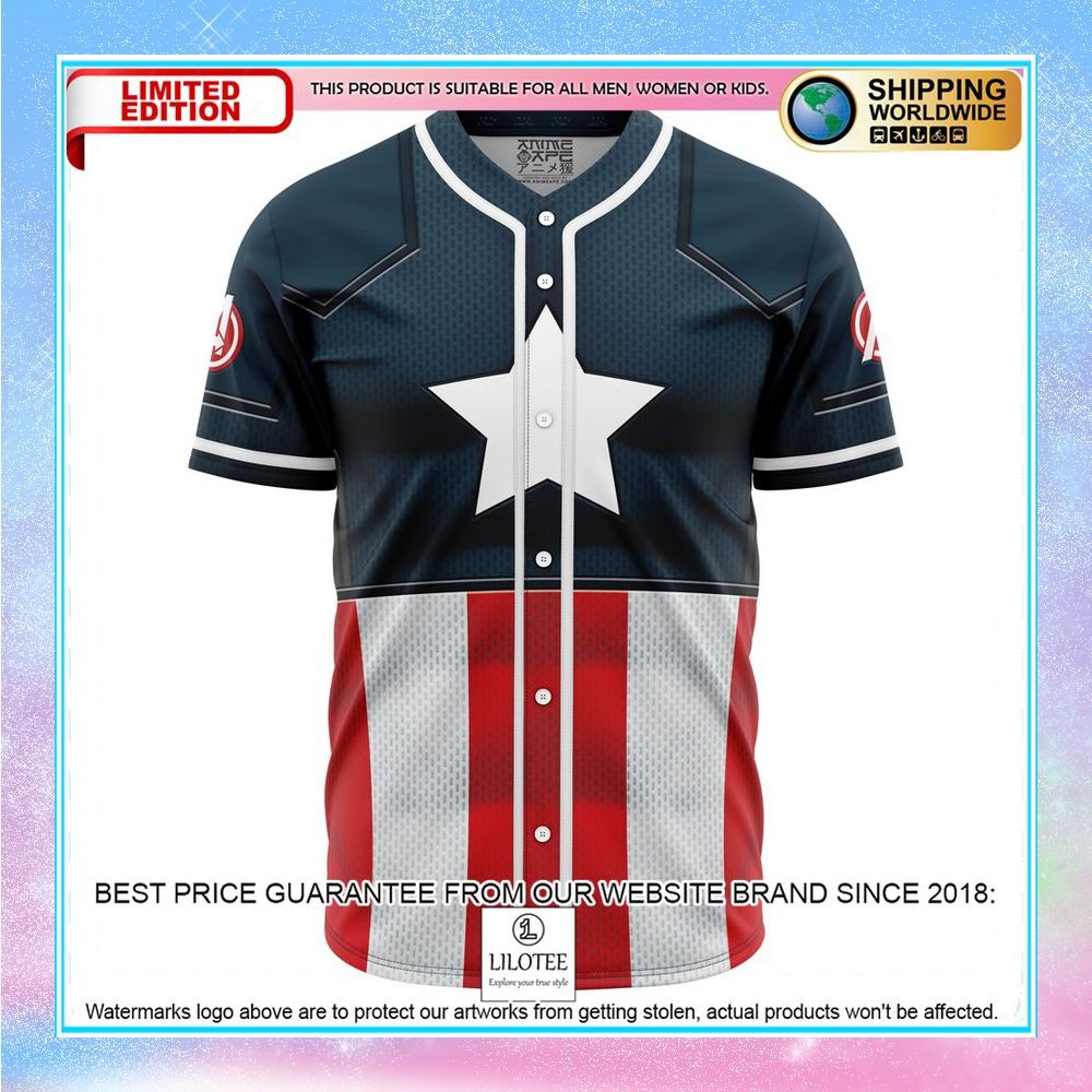 captain america marvel baseball jersey 1 678