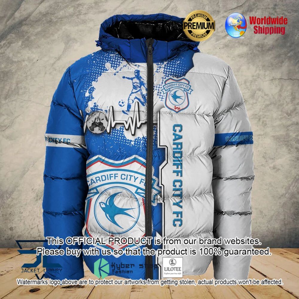 cardiff city fc 3d puffer down jacket bomber jacket 1 59