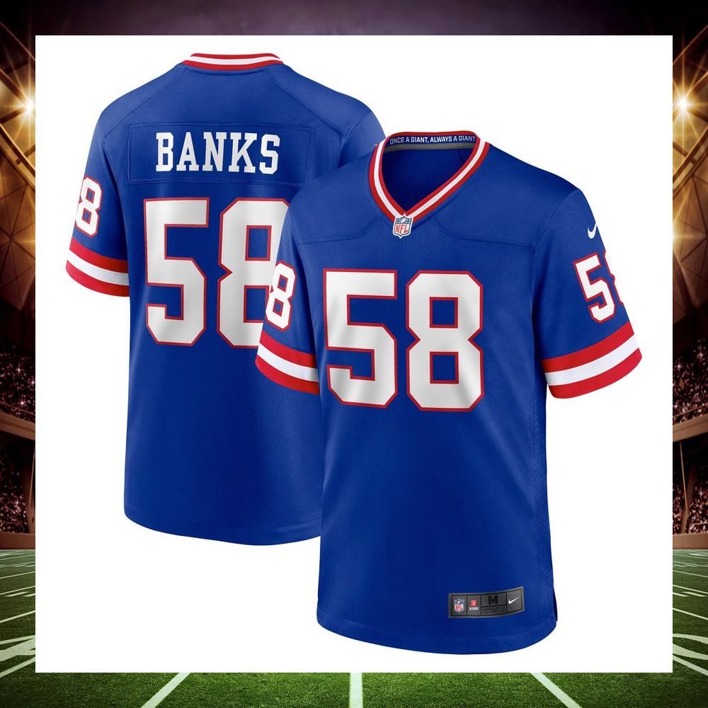 carl banks new york giants classic retired royal football jersey 1 583