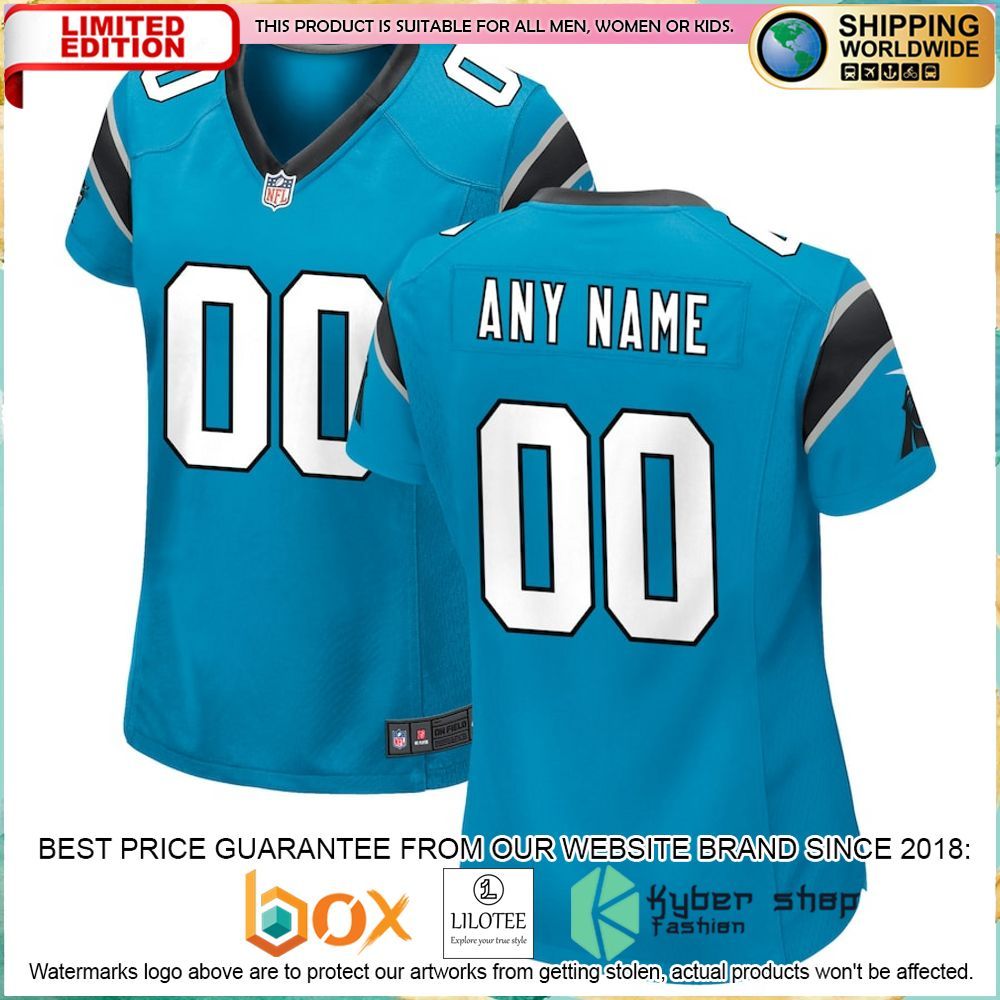 carolina panthers nike womens alternate custom blue football jersey 1 327