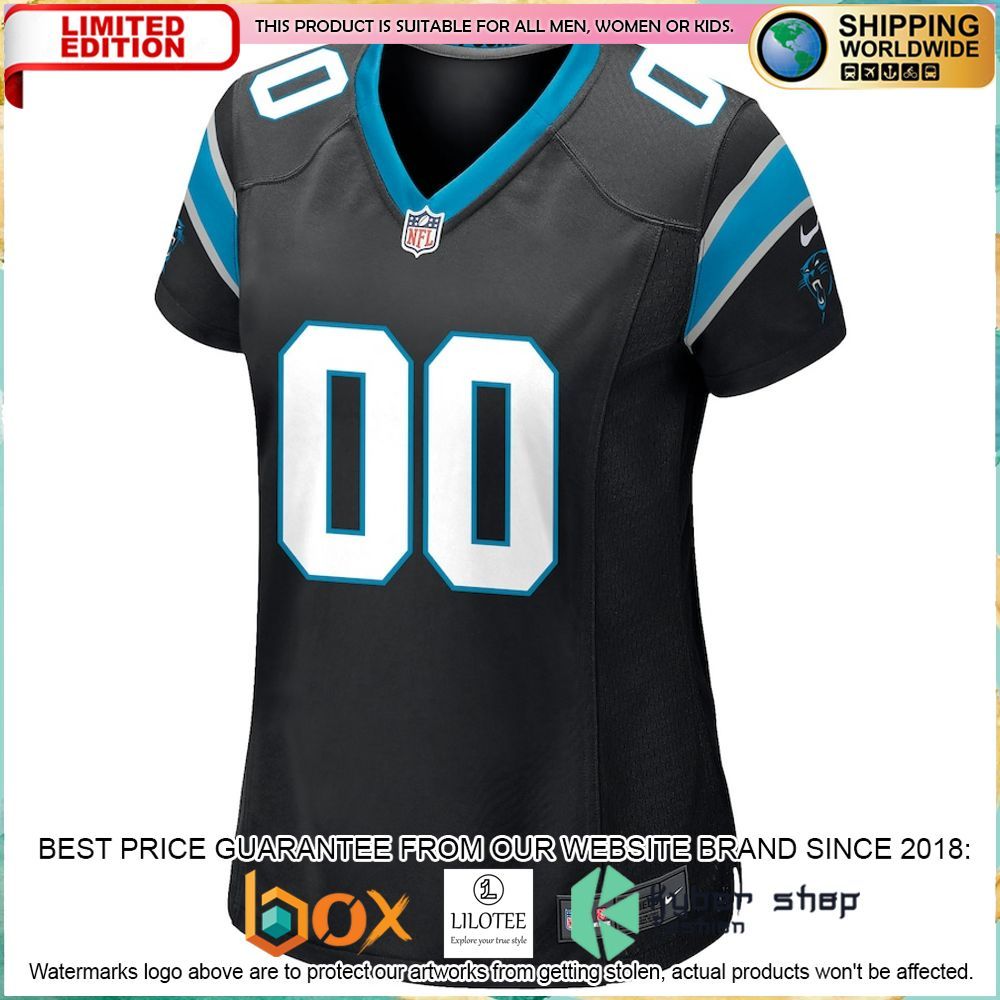 carolina panthers nike womens custom black football jersey 2 856