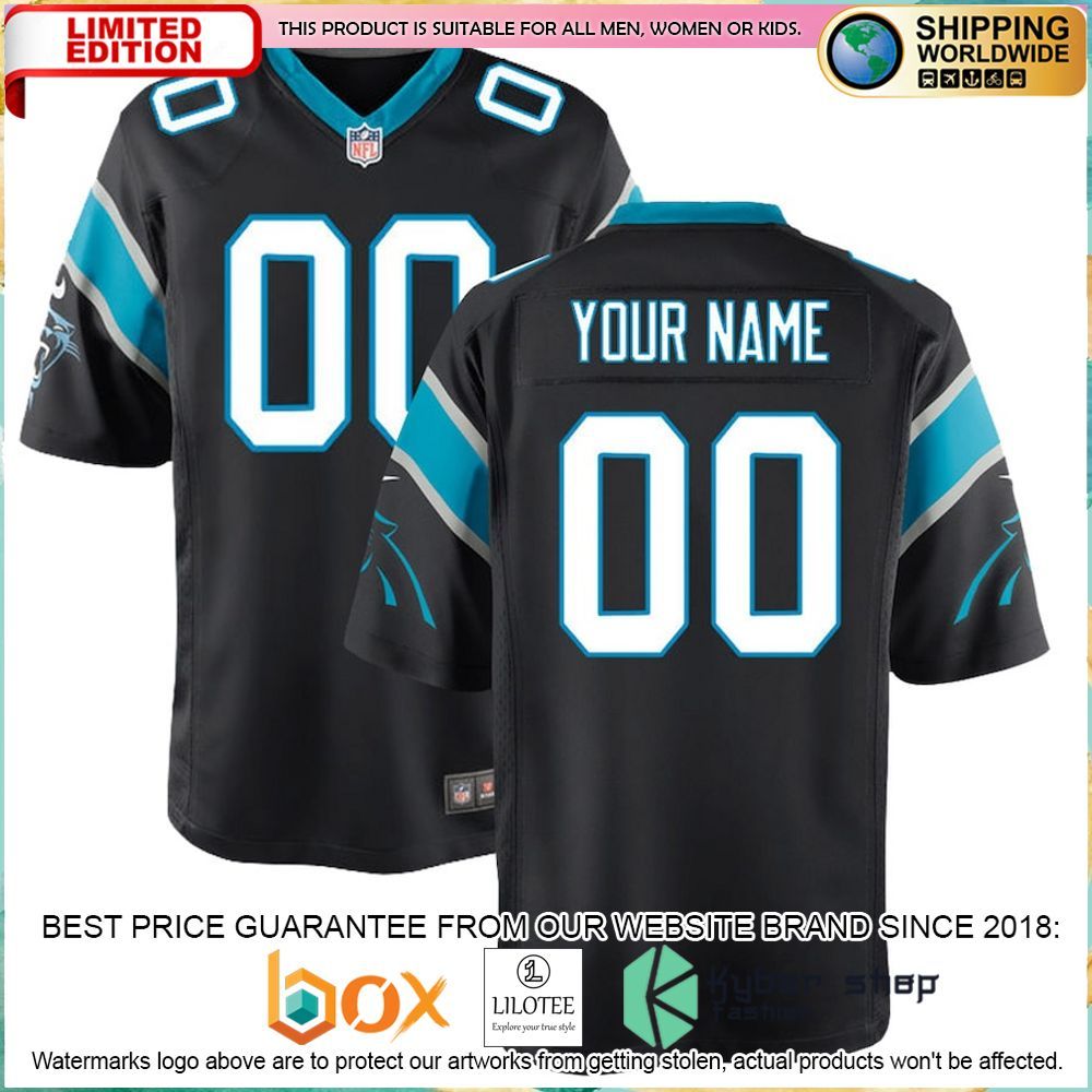 carolina panthers nike youth custom black football jersey 1 348