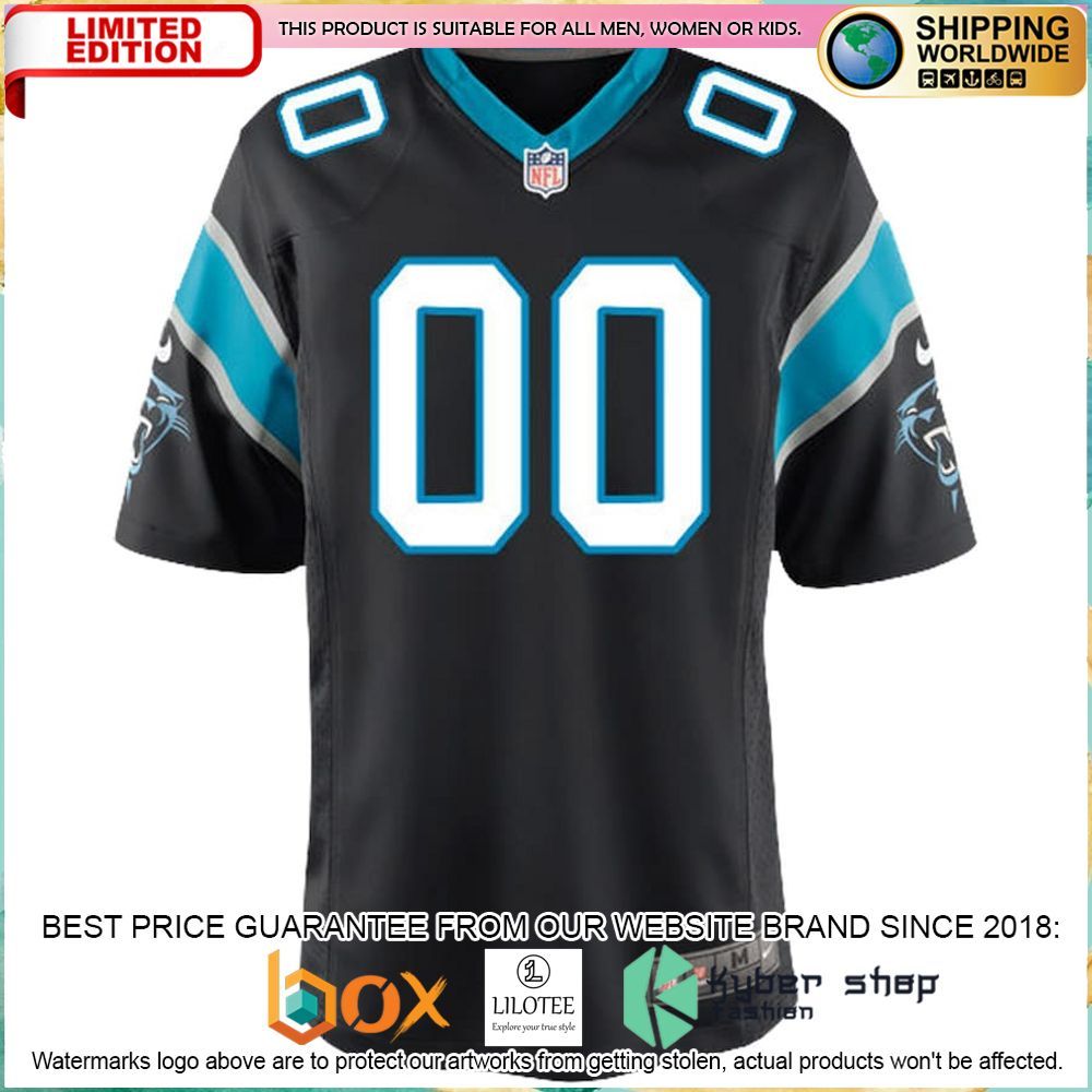 carolina panthers nike youth custom black football jersey 2 759